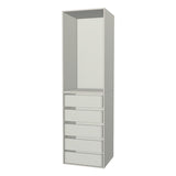 RTI Closets Basic Open & Drawer Closet Unit - 26" Wide - Painted Fronts