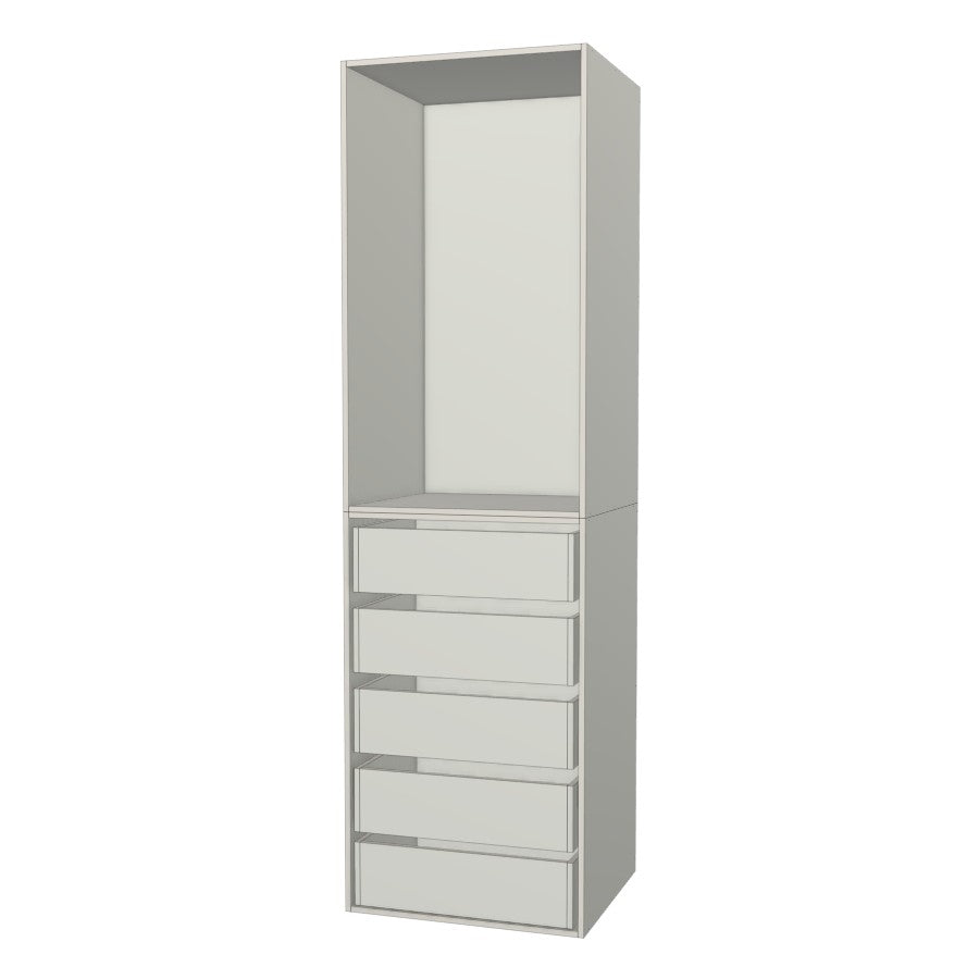 RTI Closets Basic Open & Drawer Closet Unit - 27" Wide - Thermofoil Fronts