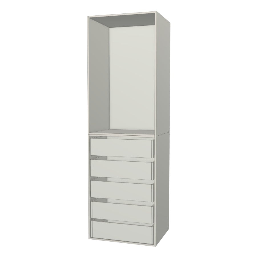 RTI Closets Basic Open & Drawer Closet Unit - 29" Wide - Painted Fronts