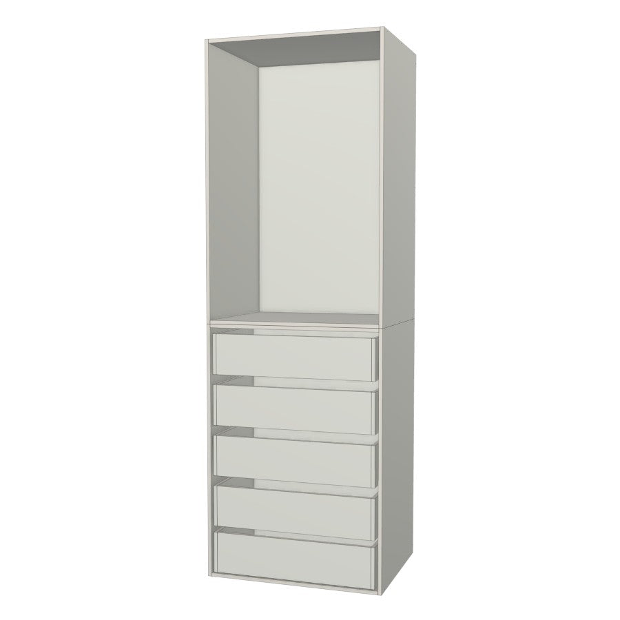 RTI Closets Basic Open & Drawer Closet Unit - 31" Wide - Painted Fronts