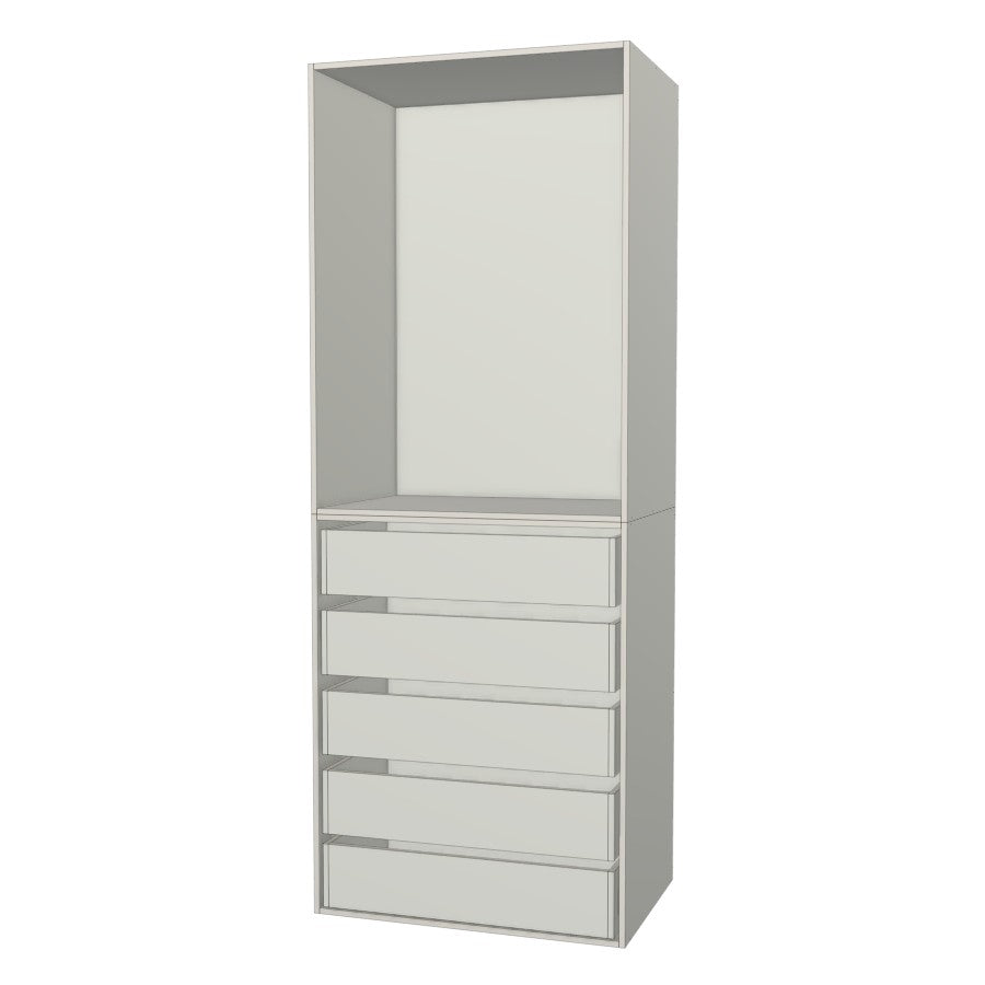 RTI Closets Basic Open & Drawer Closet Unit - 35" Wide - No Fronts