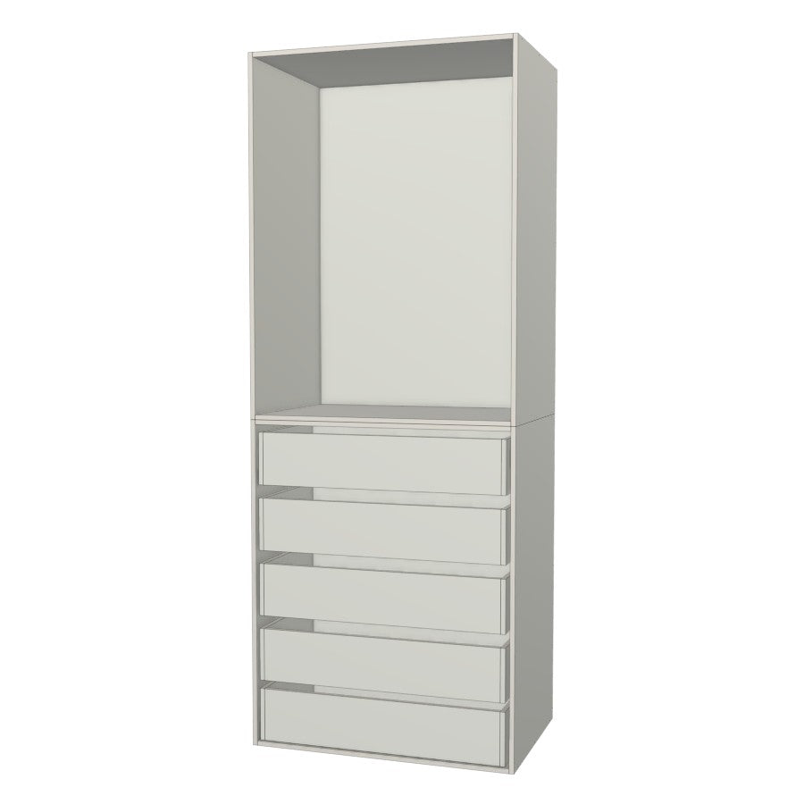 RTI Closets Basic Open & Drawer Closet Unit - 36" Wide - No Fronts
