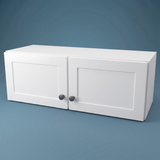 33" Wide x 12" High Wall Cabinet - (White Melamine Cabinets - Thermofoil Doors)