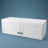 35" Wide x 12" High Wall Cabinet - (White Melamine Cabinets - Thermofoil Doors)