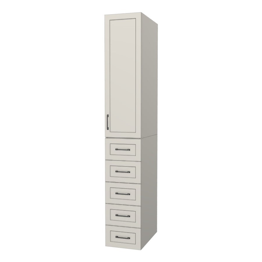 RTI Closets Basic Shelf & Drawer Closet Unit - 15" Wide - Thermofoil Fronts