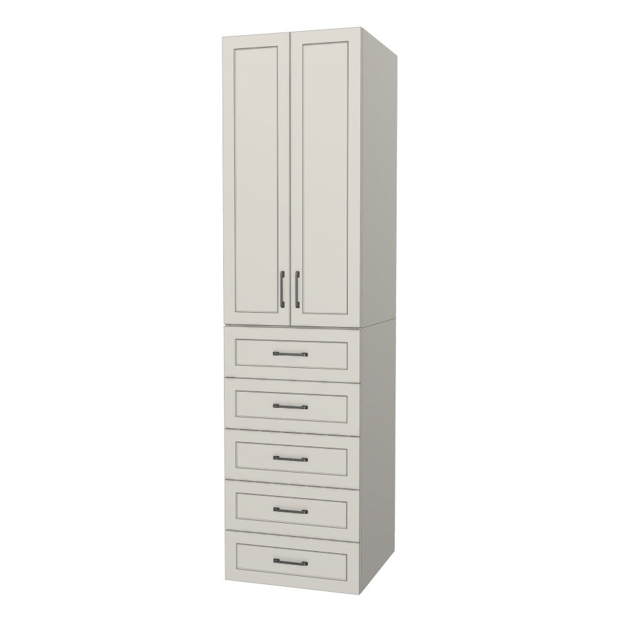 RTI Closets Basic Shelf & Drawer Closet Unit - 24" Wide - Thermofoil Fronts