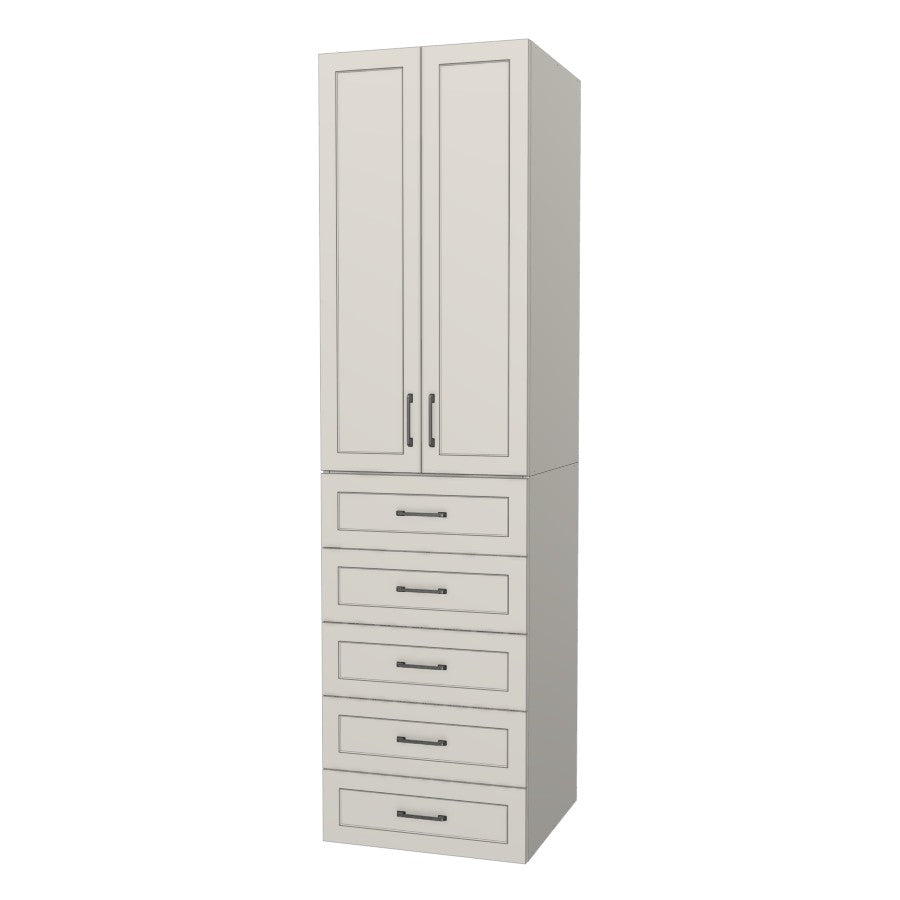 RTI Closets Basic Shelf & Drawer Closet Unit - 25" Wide - Thermofoil Fronts