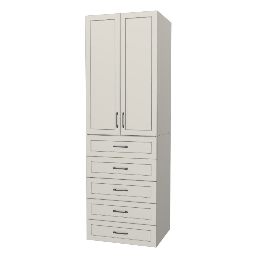 RTI Closets Basic Shelf & Drawer Closet Unit - 30" Wide - Thermofoil Fronts