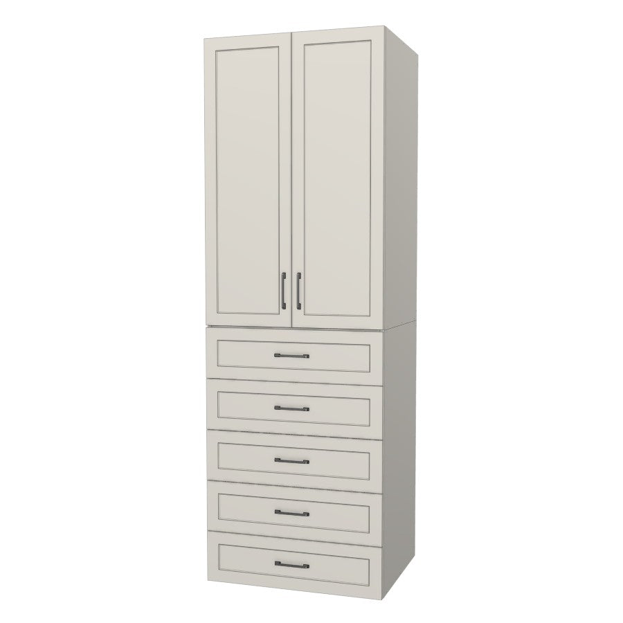 RTI Closets Basic Shelf & Drawer Closet Unit - 31" Wide - Thermofoil Fronts