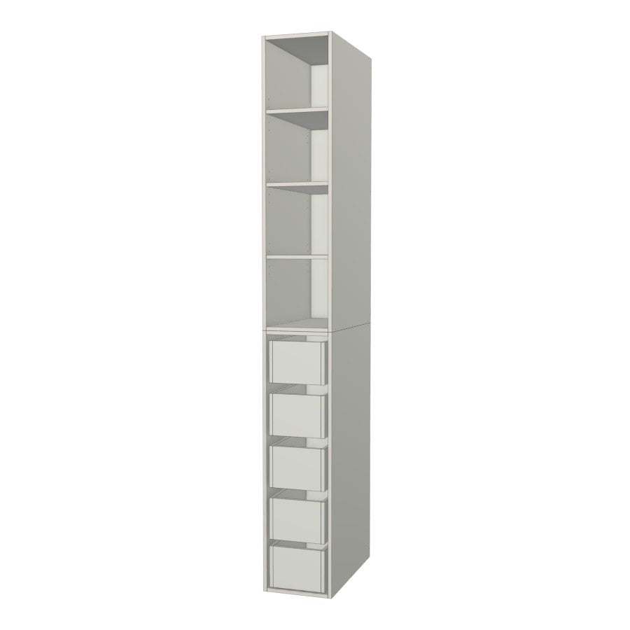 RTI Closets Basic Shelf & Drawer Closet Unit - 12" Wide - Painted Fronts