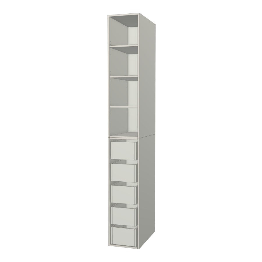 RTI Closets Basic Shelf & Drawer Closet Unit - 13" Wide - Painted Fronts