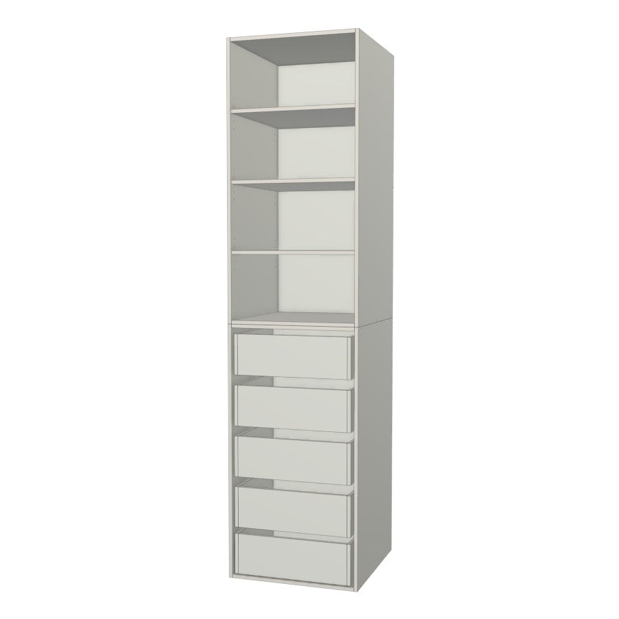 RTI Closets Basic Shelf & Drawer Closet Unit - 23" Wide - No Fronts