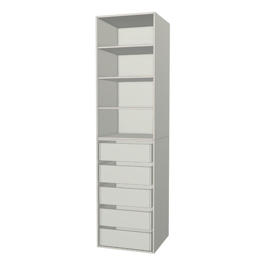RTI Closets Basic Shelf & Drawer Closet Unit - 24" Wide - No Fronts