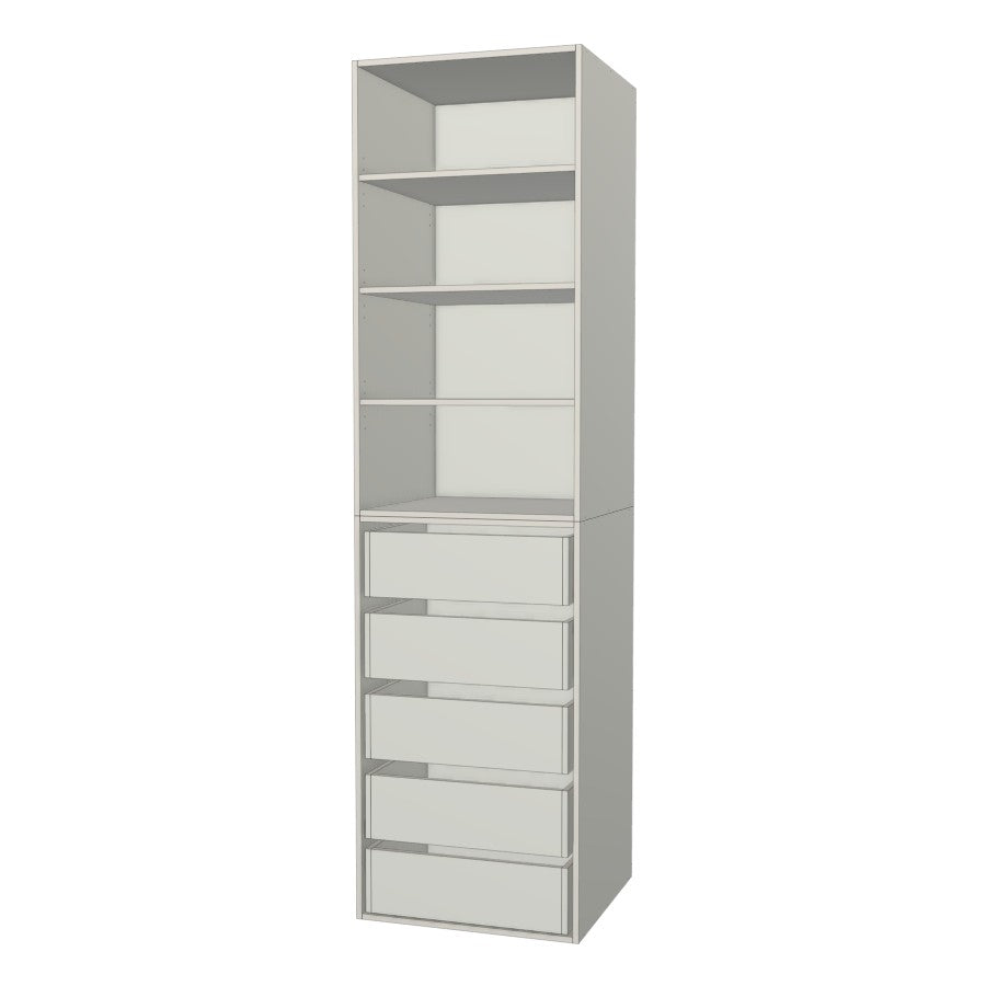 RTI Closets Basic Shelf & Drawer Closet Unit - 25" Wide - Painted Fronts