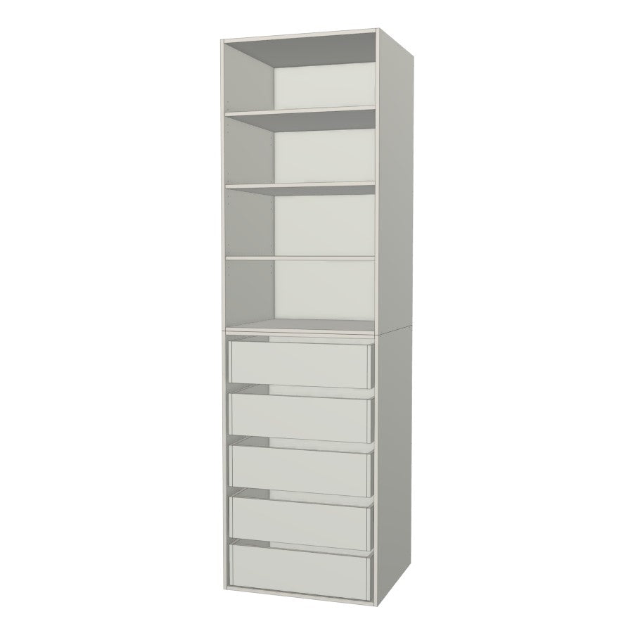RTI Closets Basic Shelf & Drawer Closet Unit - 27" Wide - Thermofoil Fronts