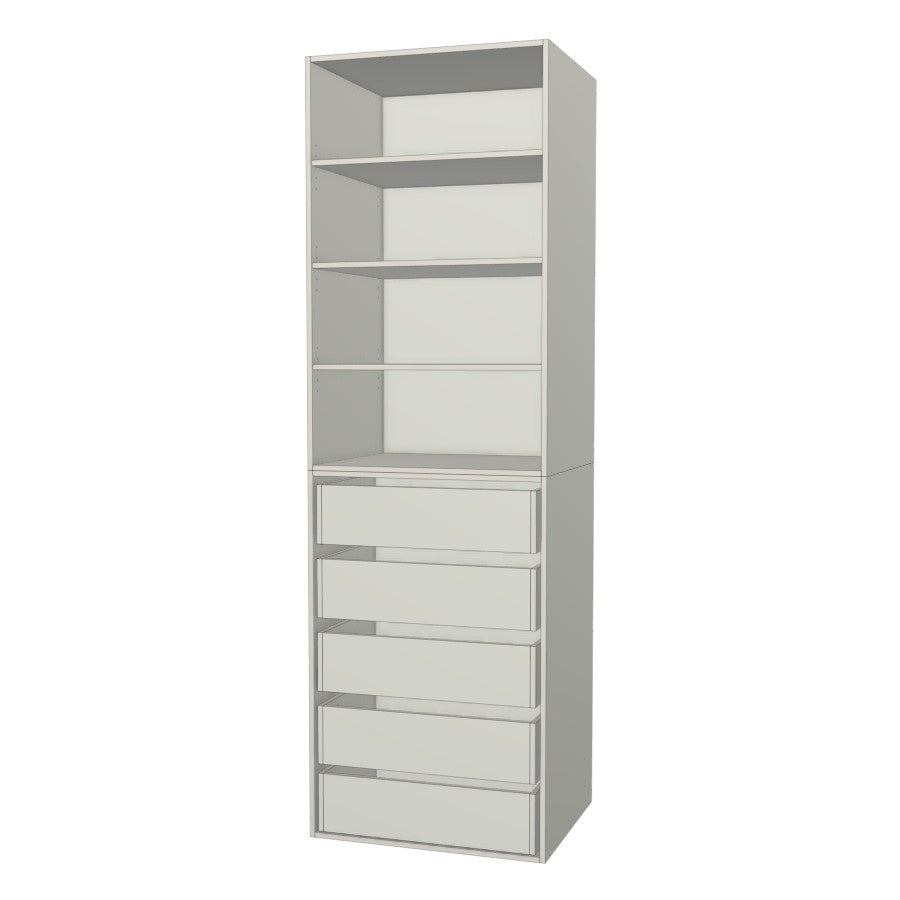RTI Closets Basic Shelf & Drawer Closet Unit - 29" Wide - No Fronts