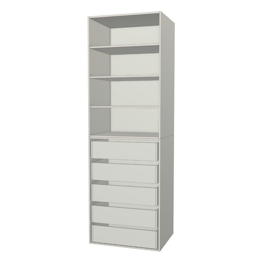 RTI Closets Basic Shelf & Drawer Closet Unit - 30" Wide - Painted Fronts
