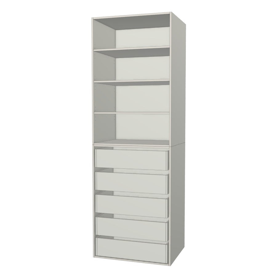 RTI Closets Basic Shelf & Drawer Closet Unit - 31" Wide - No Fronts