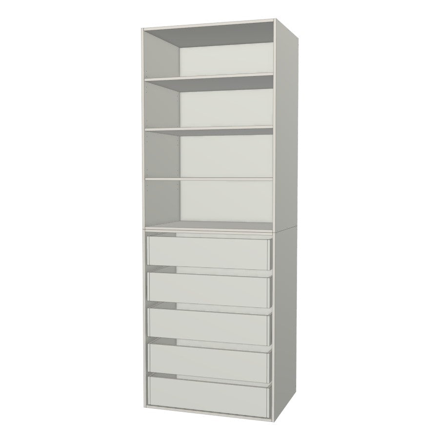 RTI Closets Basic Shelf & Drawer Closet Unit - 33" Wide - Painted Fronts