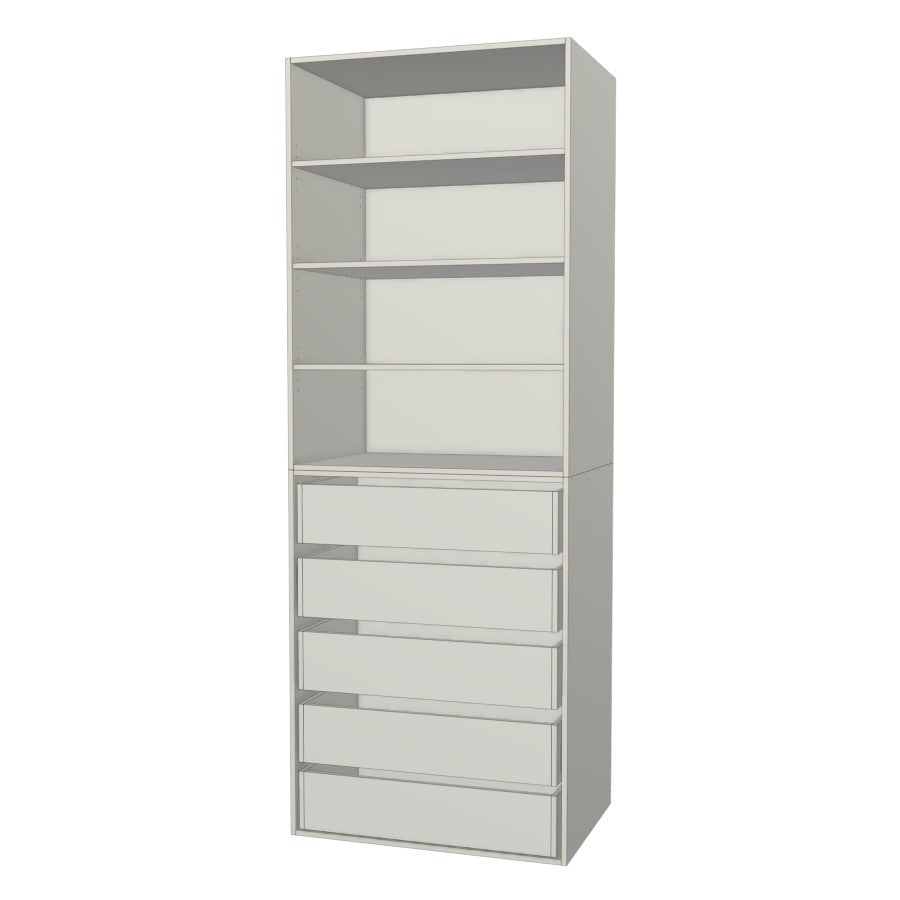 RTI Closets Basic Shelf & Drawer Closet Unit - 34" Wide - No Fronts