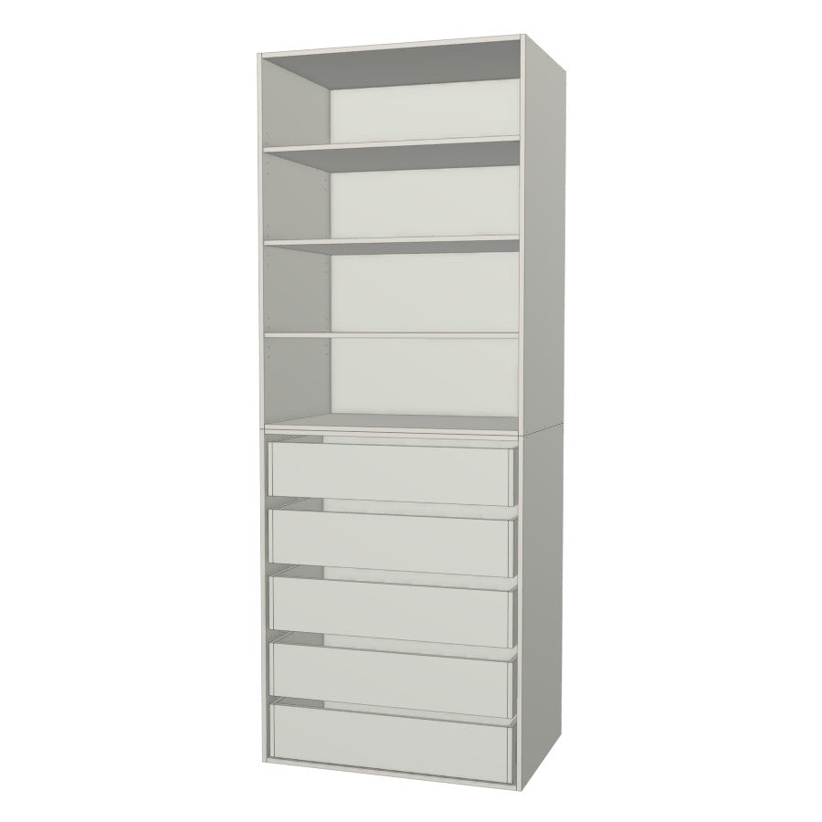 RTI Closets Basic Shelf & Drawer Closet Unit - 35" Wide - No Fronts