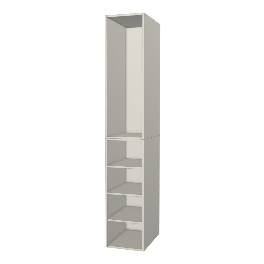 RTI Closets Basic Shelf & Open Closet Unit - 16" Wide - No Fronts