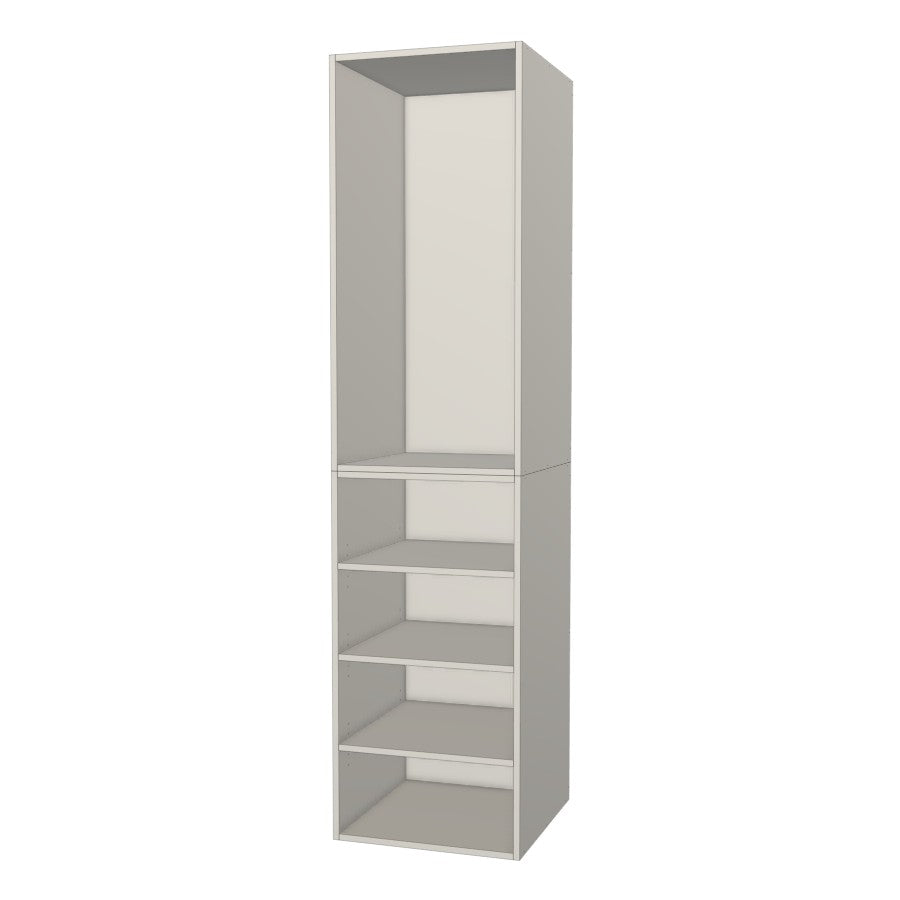 RTI Closets Basic Shelf & Open Closet Unit - 23" Wide - Painted Fronts