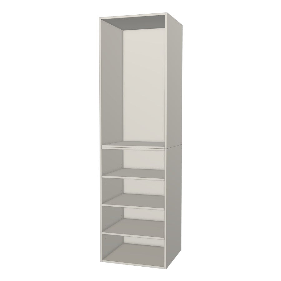 RTI Closets Basic Shelf & Open Closet Unit - 26" Wide - Painted Fronts