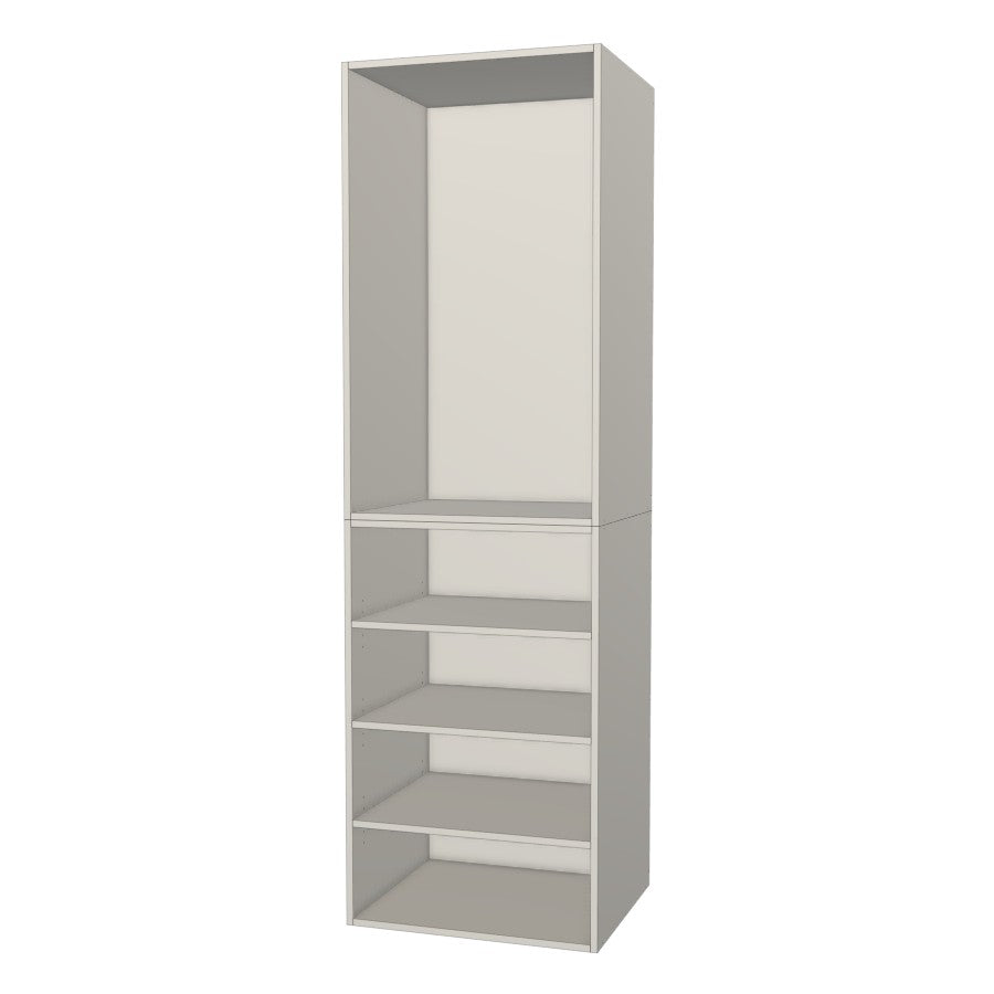 RTI Closets Basic Shelf & Open Closet Unit - 28" Wide - Thermofoil Fronts