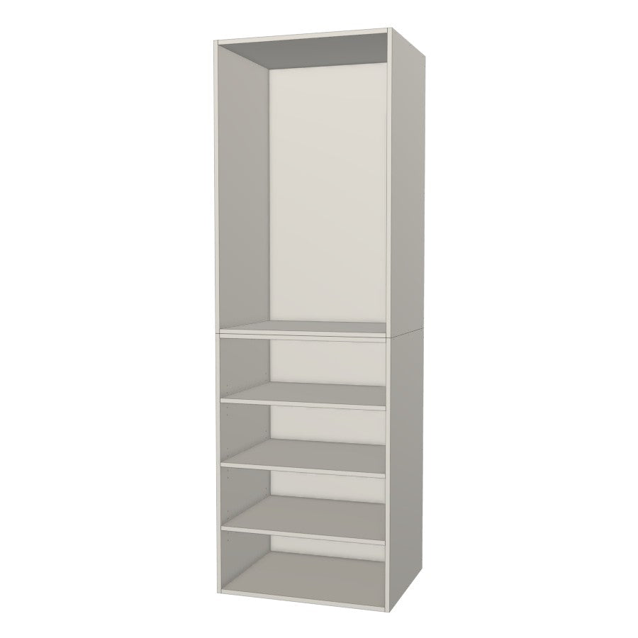 RTI Closets Basic Shelf & Open Closet Unit - 30" Wide - Thermofoil Fronts