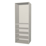 RTI Closets Basic Shelf & Open Closet Unit - 33" Wide - Thermofoil Fronts