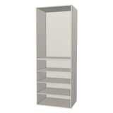 RTI Closets Basic Shelf & Open Closet Unit - 34" Wide - Painted Fronts