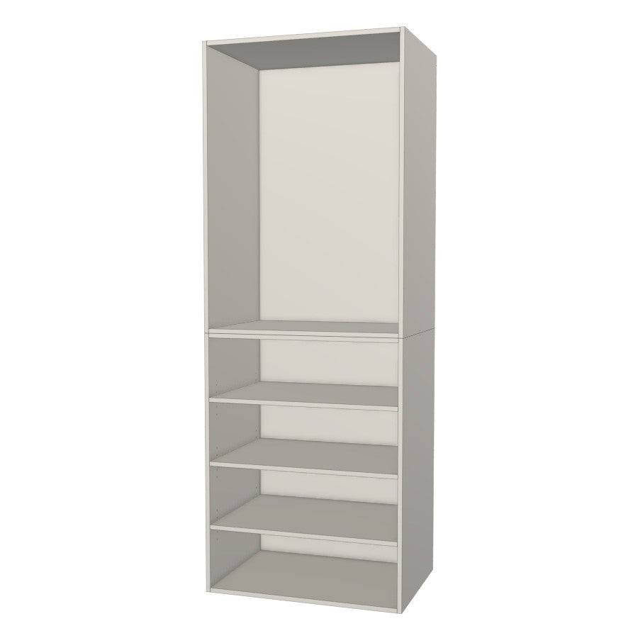 RTI Closets Basic Shelf & Open Closet Unit - 34" Wide - Thermofoil Fronts
