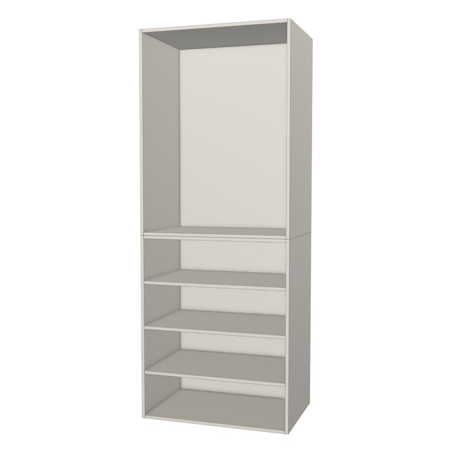RTI Closets Basic Shelf & Open Closet Unit - 36" Wide - Thermofoil Fronts