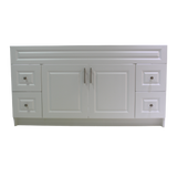 60" MDF - Single Sink - White - Raised Panel Doors