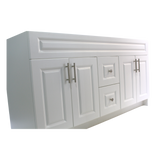 60" MDF - Double Sink - White - Raised Panel Doors
