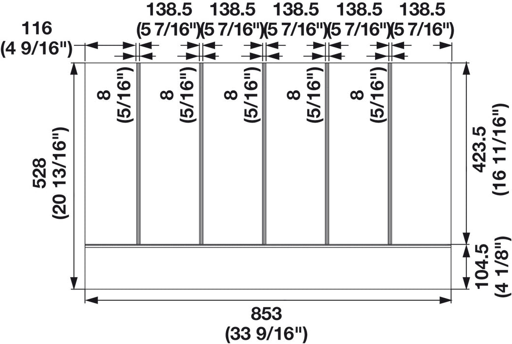 Multipurpose Insert - Fineline™ - Up to 36" Wide