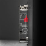 Premium Narrow Pantry Pullout with Broom Clips - Left  - For 6" Pantry Cabinet and Up