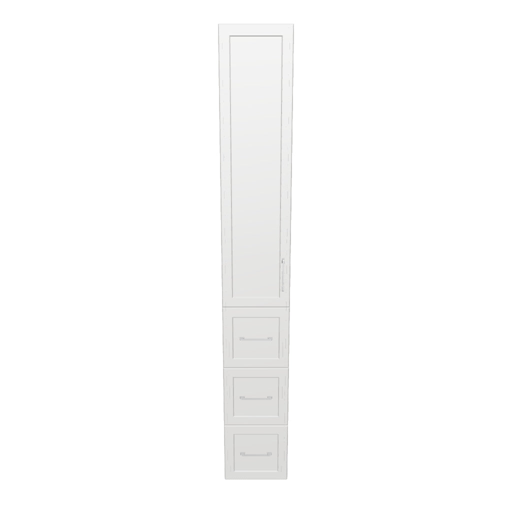 12" Wide Tall Pantry Cabinet - With Drawers - Thermofoil Doors