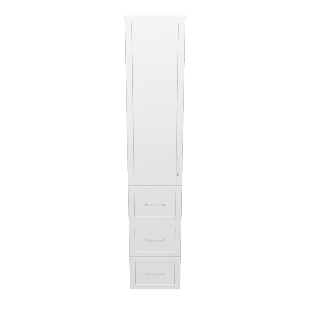 16" Wide Tall Pantry Cabinet - With Drawers - Thermofoil Doors