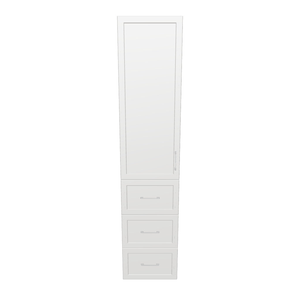 18" Wide Tall Pantry Cabinet - With Drawers - Thermofoil Doors