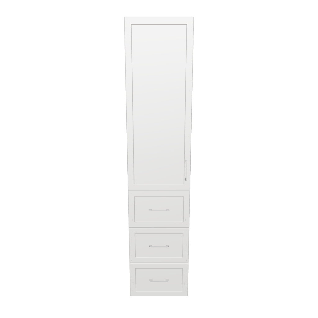 18" Wide Tall Pantry Cabinet with Drawers - Painted Doors
