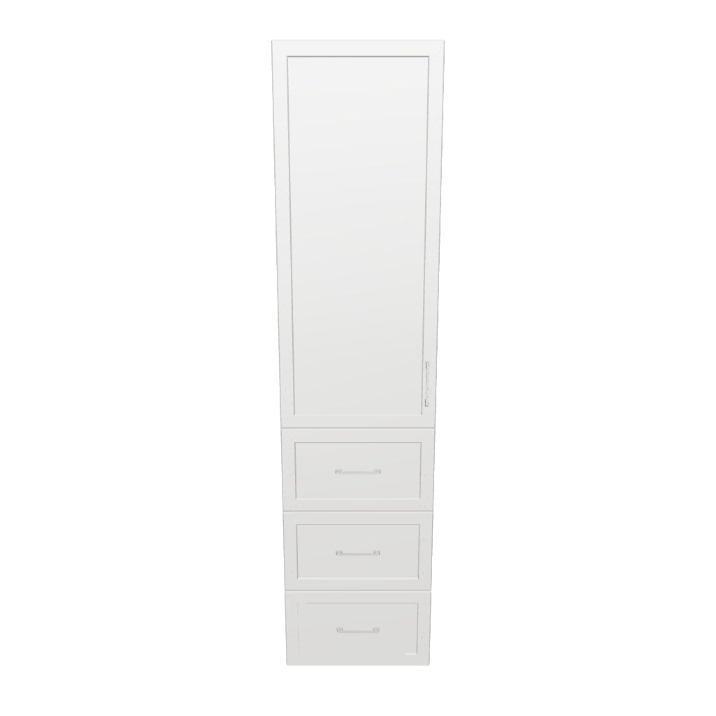 20" Wide Tall Pantry Cabinet - With Drawers - Thermofoil Doors