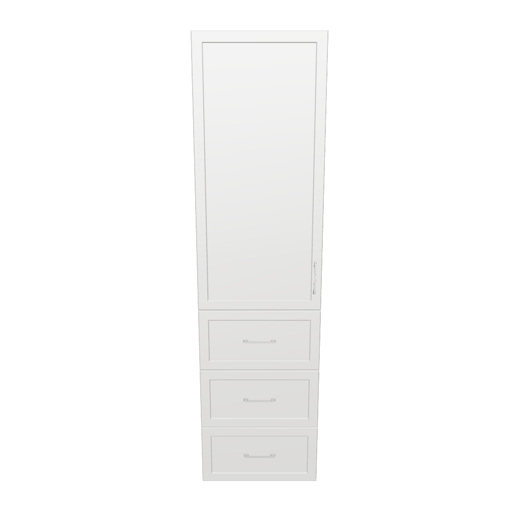 22" Wide Tall Pantry Cabinet - With Drawers - Thermofoil Doors