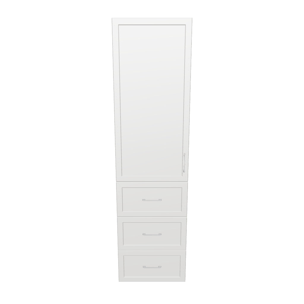 23" Wide Tall Pantry Cabinet with Drawers - Painted Doors