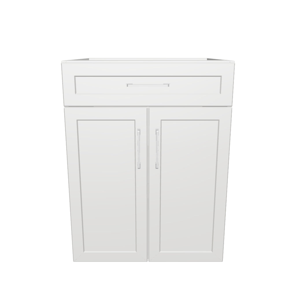 24" Wide Base Cabinet With Drawer On Top - Painted Doors