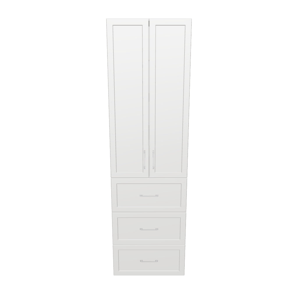 24" Wide Tall Pantry Cabinet with Drawers - Painted Doors