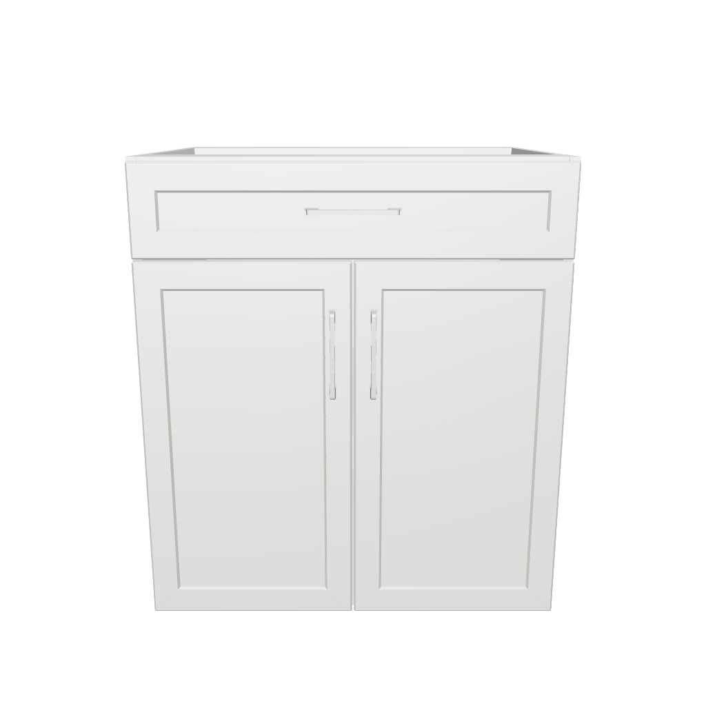 28" Wide Base Cabinet With Drawer On Top - Thermofoil Doors
