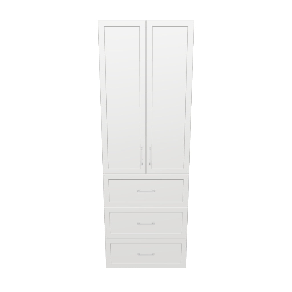 27" Wide Tall Pantry Cabinet with Drawers - Painted Doors