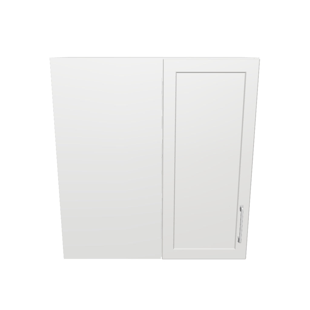 28" Wide 30" High Blind Corner Wall Cabinet - Door on Right Side - Painted Doors